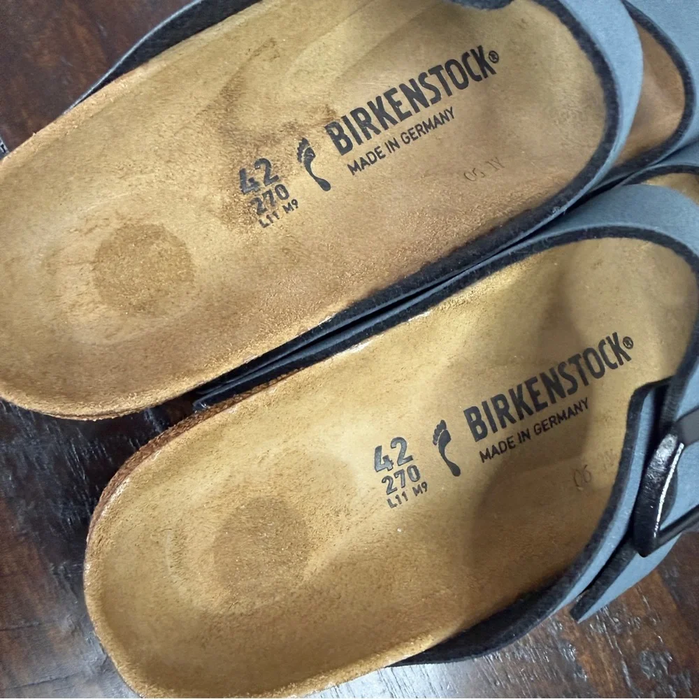 Birkenstock NWT Arizona Double Buckle Sandals in Basalt Gray L11, M9, EU 42